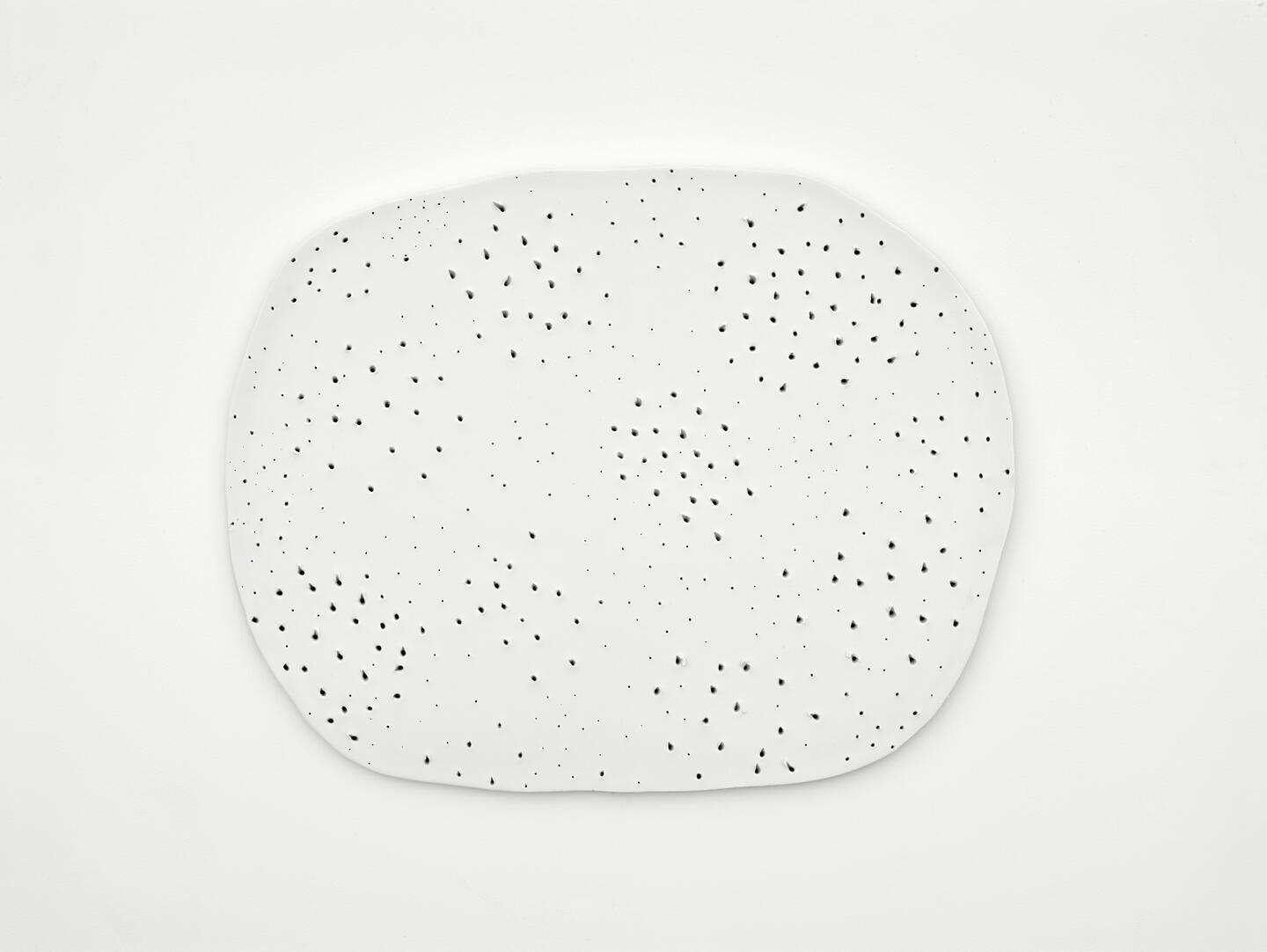 Kimsooja, Sewing into Soil : Invisible Needle, Invisible Thread, 2023. Bisque Porcelain by Meissen manufacotry, 60 x 50 x 2 cm. Courtesy: the artist and&nbsp;Axel Vervoordt Art & Antiques