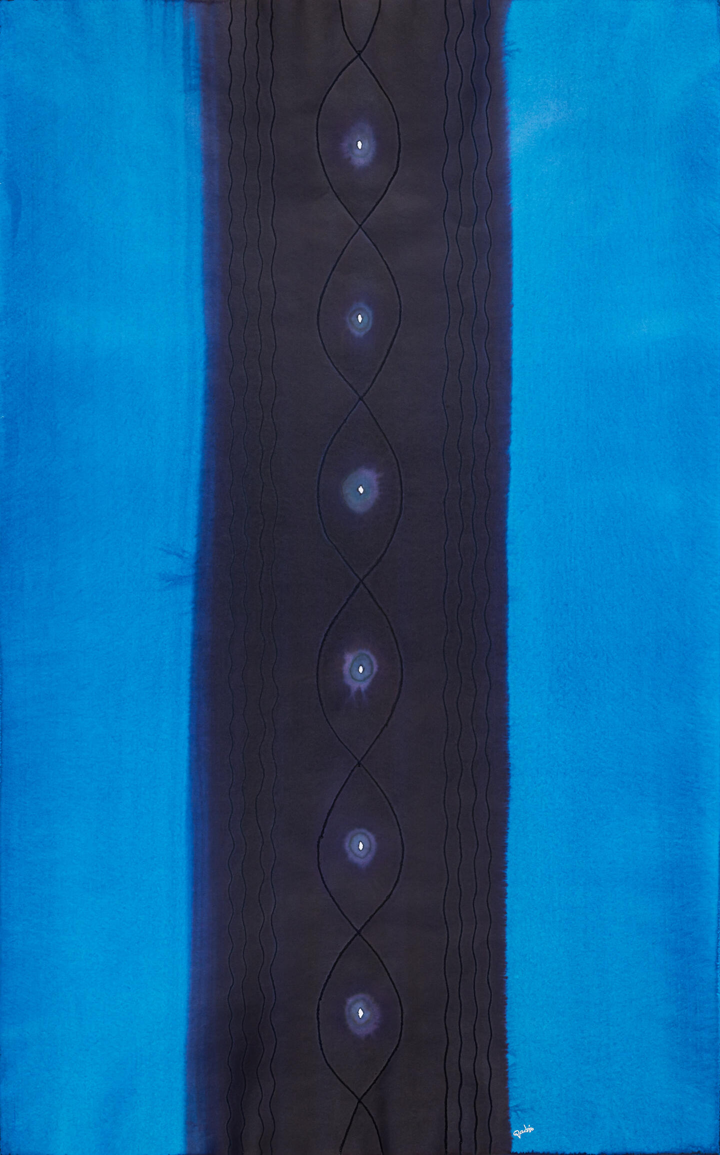 ​​​​​​​Sohan Qadri,&nbsp;Untitled, 2010.&nbsp;Ink and dye on paper, 78.74 x 49.21 in. Courtesy:&nbsp;DAG